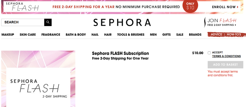Sephora Flash (Free 2-day Shipping), $10